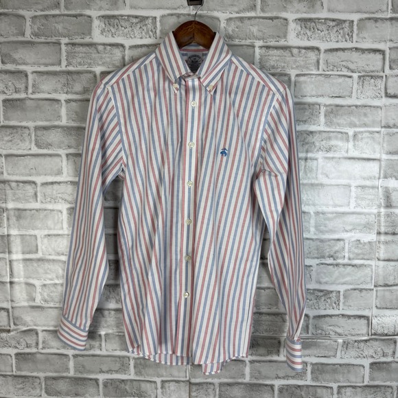 Brooks Brothers Other - Brooks Brothers XS Regular Non-Iron Stretch Striped Button Down Shirt Red Blue
